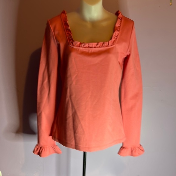 Rachel Parcell Women's Pink Long Sleeve Stretch Top  Size Large - Picture 1 of 4